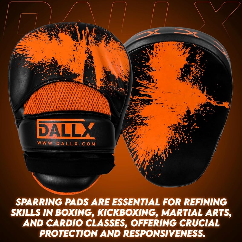 DALLX Sports Punch Mitts Target Focus Pads Hook and Jab Curved for MMA Training Martial Arts Karate Kickboxing Muay Thai with Adjustable Straps Ventilated - Image 3